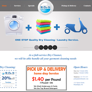 U Do it Laundry, a website made by the Philadelphia area web development company TAF JK Group Inc.